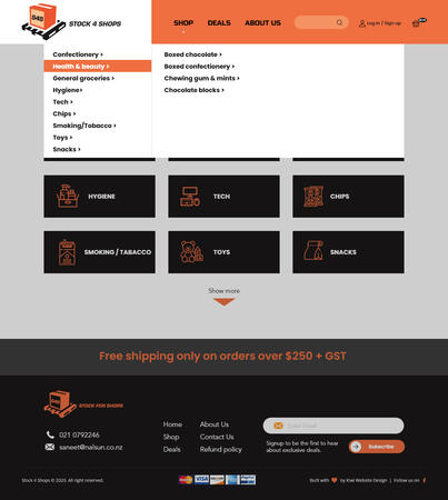 Shop - Drop down menu - Select