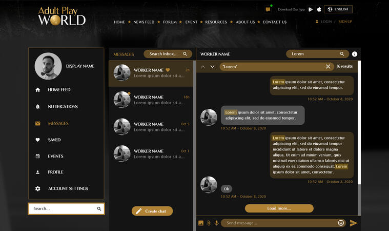 CUSTOMER - Message- Search convo