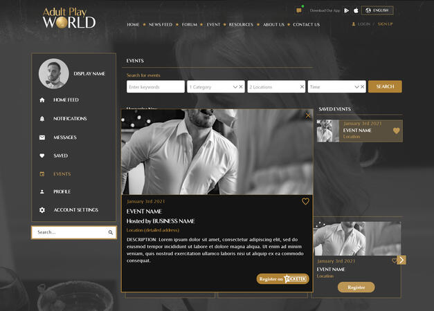 CUSTOMER -EVENTS - Pop up